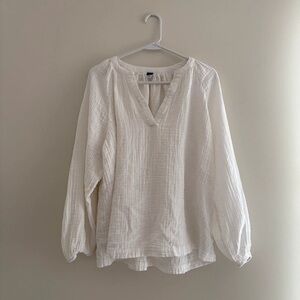 Old Navy Cream V-Neck Blouse